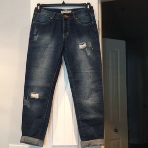 Boyfriend Jeans Distressed Look cropped